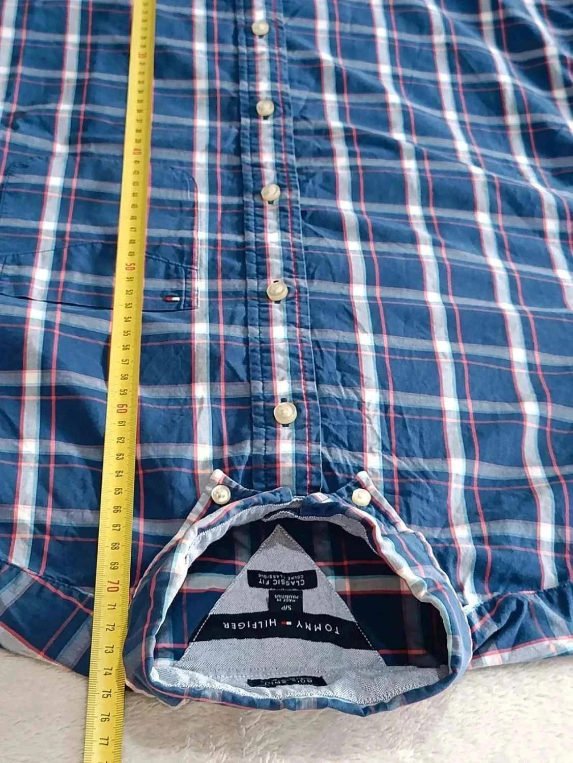 Shirt Tommy Hilfiger classic fit Marine blauw wit rood Vierkanten Maat S – photo 13